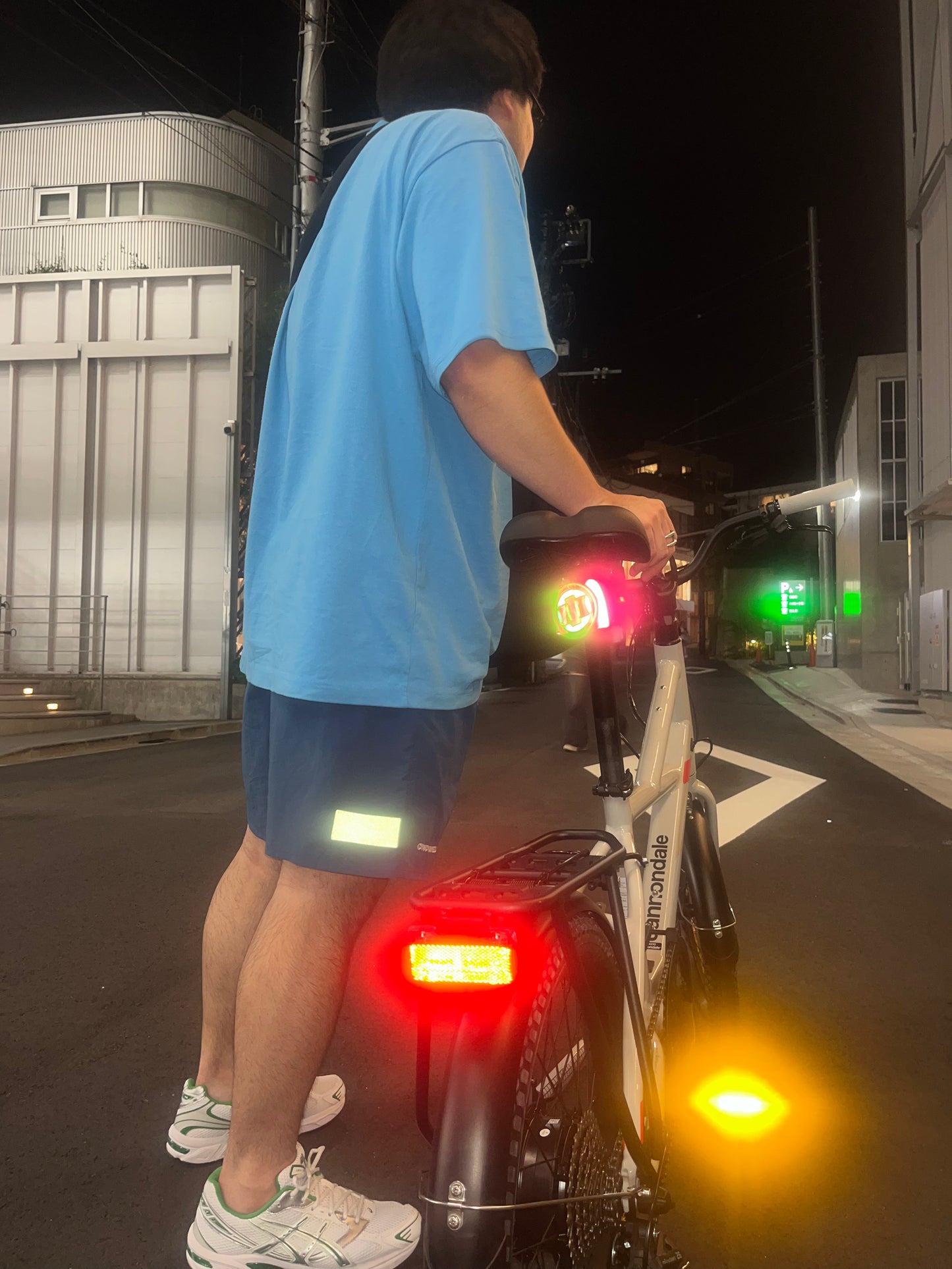 Reflector nylon half pants(mist blue)