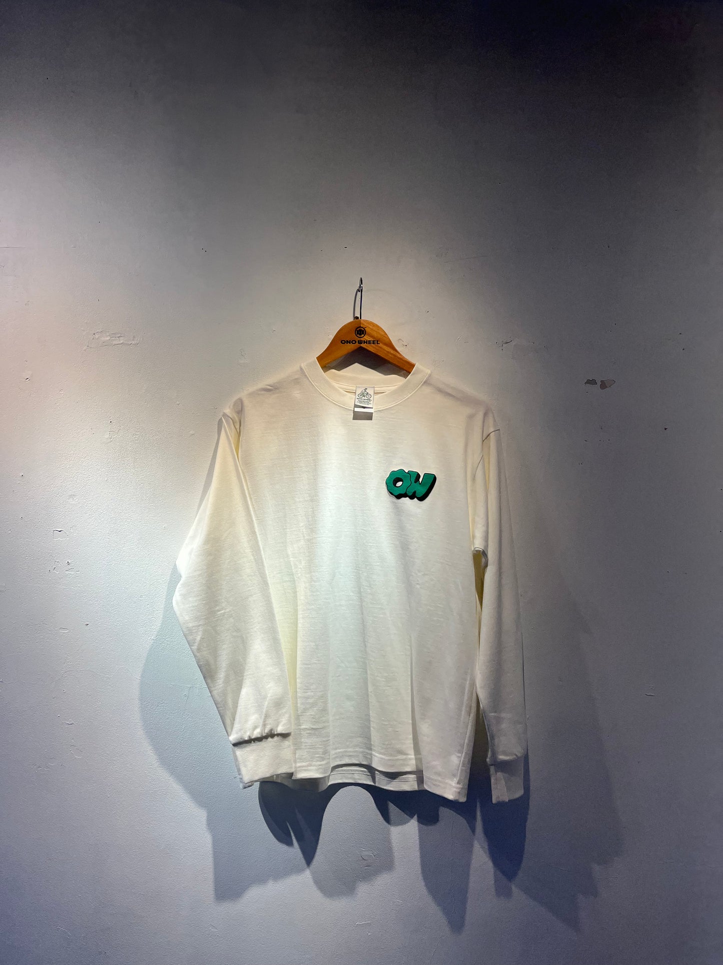 OW 8.1ozロングスリーブTシャツ(White×Green)